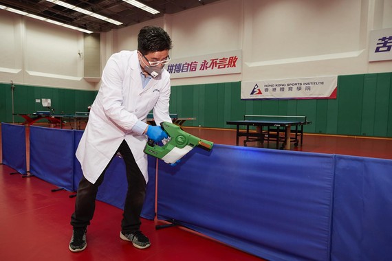 The HKSI disinfected all public areas on site during the coronavirus outbreak in order to guarantee a high standard of hygiene.